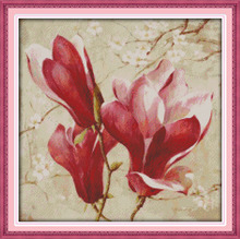 Magnolia flower cross stitch kit count printed 18ct 14ct 11 cotton silk thread embroidery DIY handmade needlework multi pictures 2024 - buy cheap