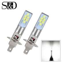 2pcs Car Fog Lamp H1 H3 LED Bulbs 12V 6000K White 1400LM Driving Lamp DRL Daytime Running Light Auto Fog Lights 2024 - buy cheap