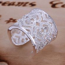 Бесплатная доставка, самая низкая цена, оптовая продажа для женщин/мужчин, посеребренное кольцо 925, модное серебряное ювелирное изделие, инкрустированное сердце, кольцо SR106 2024 - купить недорого