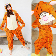 Pijamas de manga larga con capucha para mujer, ropa de casa Kigurumi Pelele de Tigre, mono cálido de franela para adultos 2024 - compra barato