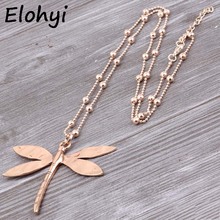 ELOYHI-collar largo con colgante de libélula para mujer, cadena de suéter, colgante bohemio, regalo, venta al por mayor 2024 - compra barato