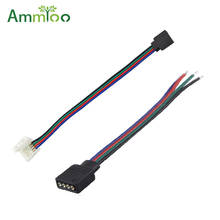 AmmToo 5Pcs 4Pin RGB Led Strip Wire Cable No Soldering Connect For RGB 5050 3528 Led Tape Ribbon Lamp Accessories 2024 - buy cheap