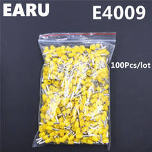 100Pcs E4009 Tube Insulating Insulated Terminal 4MM2 12AWG Cable Wire Connector Insulating Crimp E Black Yellow Blue Red Green 2024 - buy cheap