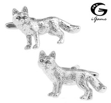 iGame Fox Cuff Links Silver Color Brass Material Novelty Animal Design Free Shipping 2024 - buy cheap