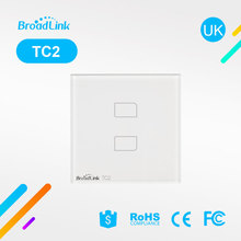 Broadlink TC2 Smart RF / Touch Control Wall Light Switch 2 Gang UK Panel 86 Type Wall Touch Light Switch Smart Home Glass Panel 2024 - buy cheap