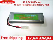 Paquete de batería recargable Tamiya SC, 7,2 V, 6800mAh, Ni-MH, para coche, barco, avión, avión, súper potente, nuevo, envío 2024 - compra barato