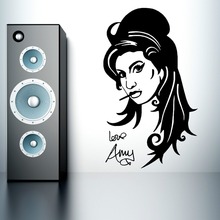 Pegatina decorativa para pared de salón de belleza, Mural artístico de vinilo para chica bonita, Amy Winehouse, Y-839 2024 - compra barato