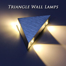 Free Shipping 3W Aluminum Triangle led wall lamp AC85-265V high power Modern Home lighting indoor and outdoor decoration light 2024 - buy cheap