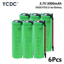 100% novo 6/8/10 pces li-ion bateria us18650vtc6 3.7 v 3000 mah 18650 baterias recarregáveis da folha de níquel da soldadura da bateria do lítio 2024 - compre barato