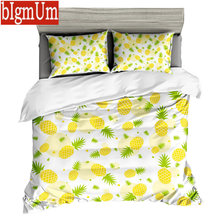 3D Printed Bedding Set 3pcs Pineapple Patten Fruit  Duvet Cover Pillowcases AU Size Single Double Queen King 2024 - buy cheap