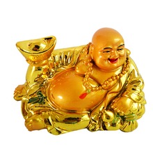 Frete grátis riqueza yuanbao feliz rindo maitreya estátua de buda estátua feng shui estatueta aa174 2024 - compre barato