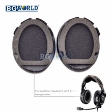 BGWORLD Preto tampa da orelha Da Orelha almofadas almofadas almofada de ESPUMA para chefe Aviation Headset X A10 Um fones de ouvido fone de ouvido de 10 A20 esponja 2024 - compre barato