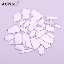 JUNAO 20pc Mix Shape Sew On Mirror Rhinestone Clear Crystal Applique Sewing Mirror Stones Flatback Irregular Strass for Dress 2024 - buy cheap