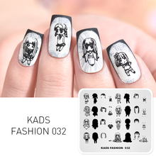 KADS FASHION 032 Overprint cute girls design Nail stamping template image plate nail manicure template stamping nail stencils 2024 - buy cheap