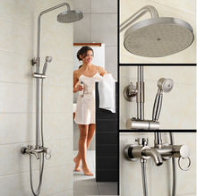 Dofaso Antique bronze bath Shower Faucet Mixer Tap Wall Mount 8" bathroom Rain shower set brass Faucet with Handshower 2024 - buy cheap