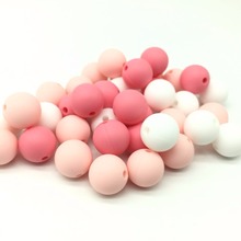 Pinky 40 PCS Baby Chewable Food Grade Silicone 12MM Round Beads Teething Pacifier Chain BPA Free DIY Necklace Holder Accessories 2024 - buy cheap