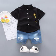 2019 Hot Sale Toddler Kids Baby Boys Shirt Cartoon Tops Denim Shorts Pants Outfits Set Baby Clothes 2024 - buy cheap