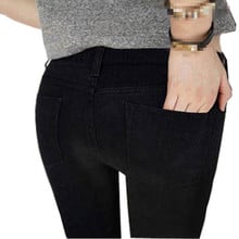 B2049-pantalones vaqueros de cintura alta para mujer, jeans negros ajustados informales a la moda, venta al por mayor, nueva versión coreana 2021 2024 - compra barato