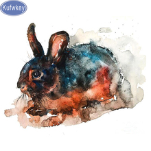 Kufwkey Новые поступления полная квадратная/круглая Алмазная картина кролик, картина из страз вышивка крестом, алмазная вышивка мозаика, искусство 2024 - купить недорого