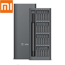 Xiaomi Mijia Wiha-Juego de destornilladores de precisión para uso diario, caja de aluminio magnética, herramientas de reparación para el hogar y la Oficina, 24 unidades 2024 - compra barato