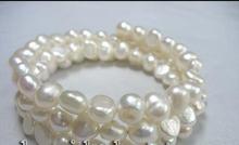 Nuevo estilo, envío gratis, oferta Pulsera de perlas blancas de agua dulce, 7,5-8,5mm, cuentas naturales, venta al por mayor, fashi 2024 - compra barato