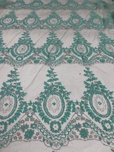 5 ярдов специальная клееная блестящая кружевная ткань на продажу Вышивка сетчатый материал CiCi-82220 для свадебного платья 2024 - купить недорого