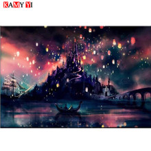 KAMY YI Praça Cheia/5D DIY Pintura Diamante Broca Redonda "Castelo" Mosaico Ponto de Diamante Bordado Decoração de Casa presente HYY 2024 - compre barato