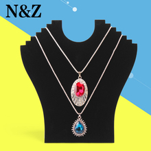Free Shipping 5 PCS High Quality Hot Necklace Bust Jewelry Pendant Chain Display Holder Stand Neck Easel Showcase Black Color 2024 - buy cheap