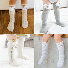 Meias infantis cano alto de algodão para meninas, meias curtas com dupla agulha para crianças, 3 tamanhos 2024 - compre barato