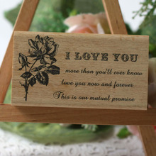 High quality i love you rose stempel diy postcard or bookmark scrapbooking stamp,beatiful wooden rubber stamps carimbo 2024 - buy cheap