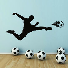 Decalque de parede de futebol com a bola, adesivos de vinil para decoração de casa para quartos infantis e quarto de adolescentes g391 2024 - compre barato