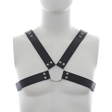 Hot Sale Sexy Men faux leather lingerie punk gothic O-Ring chest belt adjustable back crossed leather harness belt for Male 2024 - buy cheap