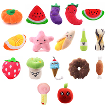 Pet Toys Funny Cartoon Cute Fruit Bite Resistant Plush Squeaky Toy Pet Chew Toy For Cats Pet Interactive Supplies Pet Partner 2024 - купить недорого