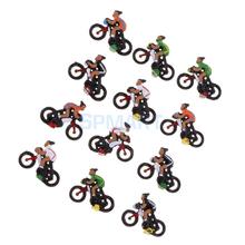 12 Pieces Miniature Rider Cyclist Model Collectables Toys 1/87 HO DIY Train Model Sand Table Diorama Landscape Layout Accessory 2024 - buy cheap