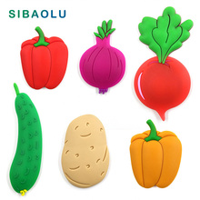 1pc Vegetable Fruit silicone fridge magnets whiteboard cartoon Food sticker Refrigerator Magnets Message post Home Decoration 2024 - buy cheap