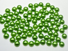 500 miçanga de meia pérola verde escura 8mm plana volta redonda pedras preciosas artesanato de scrapbook 2024 - compre barato