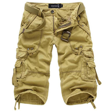 Hot sale men's casual shorts multi pocket camouflage male cargo resizable leg open man shorts size 28-38 2024 - buy cheap