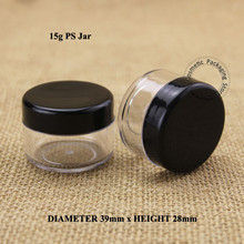 50pcs/Lot Plastic15g Cream Jar with Black Lid Empty PS 1/2OZ Women Cosmetic 15ml Container Small Eyeshadow Vial Refillable Pot 2024 - buy cheap