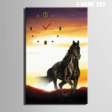 E-HOME caballo negro Reloj en lienzo 1 Uds Reloj de pared 2024 - compra barato