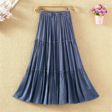 Spring Summer Cotton Linen Skirts Women's 2020 New High Waist Long Skirt Pleated Skirt Women Vintage Casual Skirts Female LDL19 2024 - buy cheap