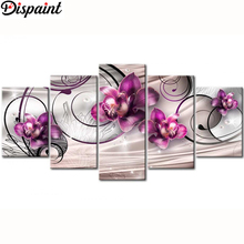 Dispaint 5pcs Full Square/Round Drill 5D DIY Diamond Painting "Orchid peony lily" Multi-picture Combination Embroidery 5D Gift 2024 - buy cheap