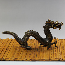Animal Statue Dragon Ornaments Antique Copper Zodiac Crafts Feng Shui Mascot Ancient Player Home Collections Qinglong Beast 2024 - buy cheap