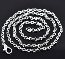 12PCs Silver Plated Lobster Clasp Link Chain Necklaces 18" Fine DIY Jewelry Fashion Findings Making For Women Men 2024 - buy cheap