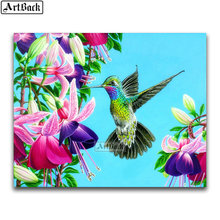 New 5d diy diamond embroidery hummingbird lily 3d diamond painting cross stitch full square rhinestone home decoration flowers 2024 - buy cheap