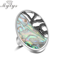 Mytys Antique Collection Vintage Ring for Women Unique Design Underglaze Pattern Round Statement Ring Lady Retro Jewelry R2086 2024 - buy cheap