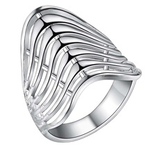 curved fashion classic Silver Ring Fine Fashion Women&Men Gift Silver Jewelry for Women, /KGMQRORV RZRTVNIY 2024 - buy cheap