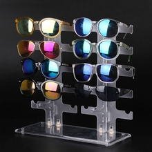 Two Row Jewelry Display Stand Sunglasses Rack 10 Pairs Glasses Holder Display Stand Transparent 2024 - buy cheap