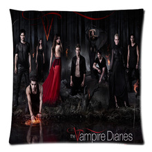 2016 Custom Pillowcase!The Vampire Diaries Cotton Linen Cushion Case Cover (17.7"X17.7",Two Side Printing) 2024 - buy cheap