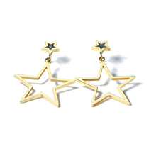 Lady Female Five Pointed Star Decorative Stainless Steel Drop Earrings Geometric Woman Dangle Earing Stylish Jewelry 2024 - buy cheap