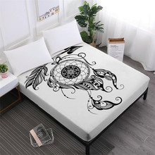 Série dreamcatcher lençóis de cama série bohemia mandala elefante impressão lençol cabido 100% poliéster colchão capa elástico d25 2024 - compre barato